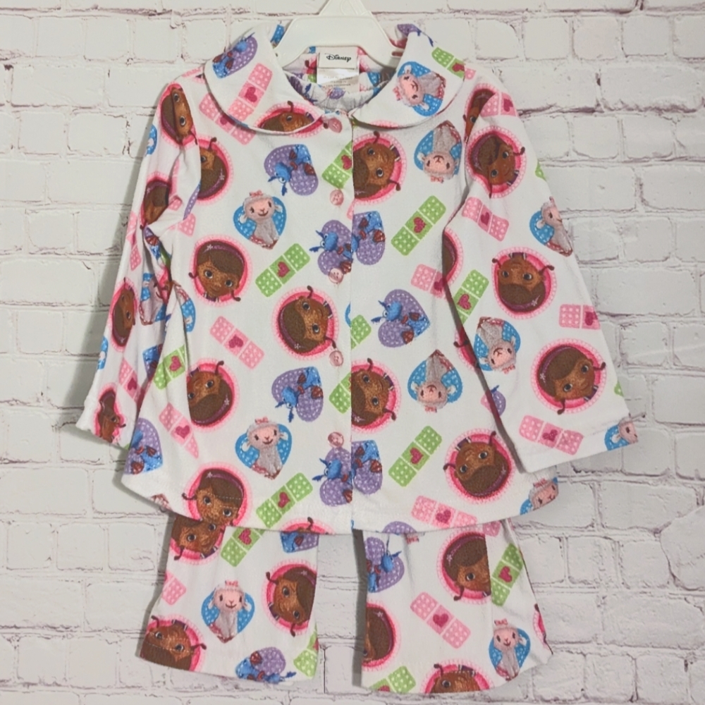 Doc McStuffins Disney 2pc Flannel Pajamas VGUC 24 months